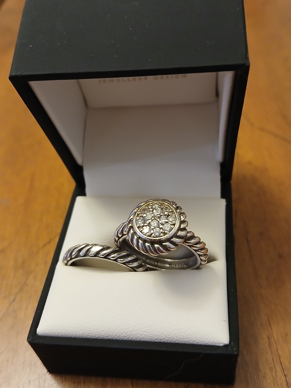 925 Twist Rope Silver Ring Set - Picture 4 of 9